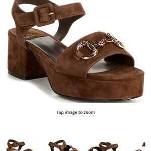 Jeffrey Campbell suede timeless platform block heel sandals brown size 5.5